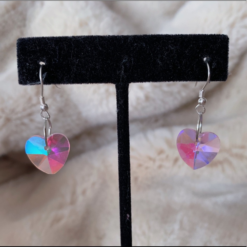 heart silver plated earrings <3